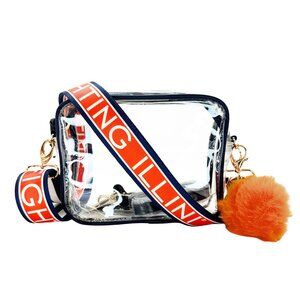 ILLINOIS - Licensed - Illini | Game Day | Clear Purse | Adjustable Strap